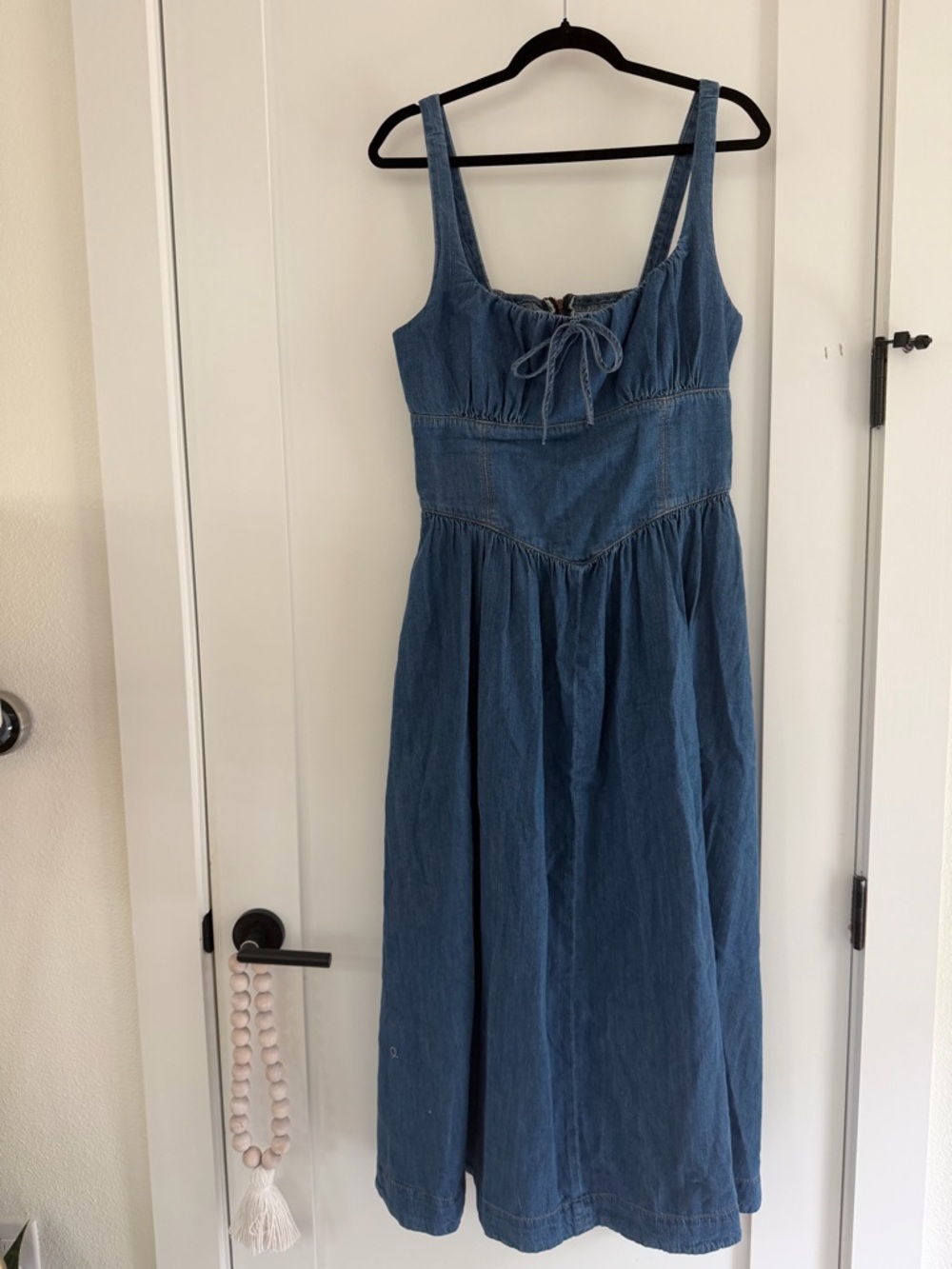 Reformation Balia Denim Fit & Flare Midi-Dress